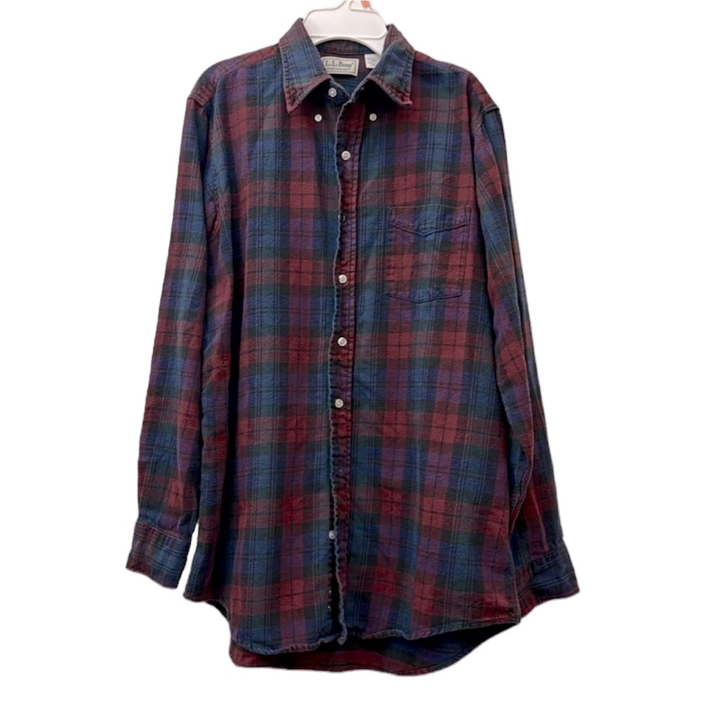 LL Bean Men’s Plaid Flannel Shirt. Size M tall. Gently worn. - Picture 1 of 4